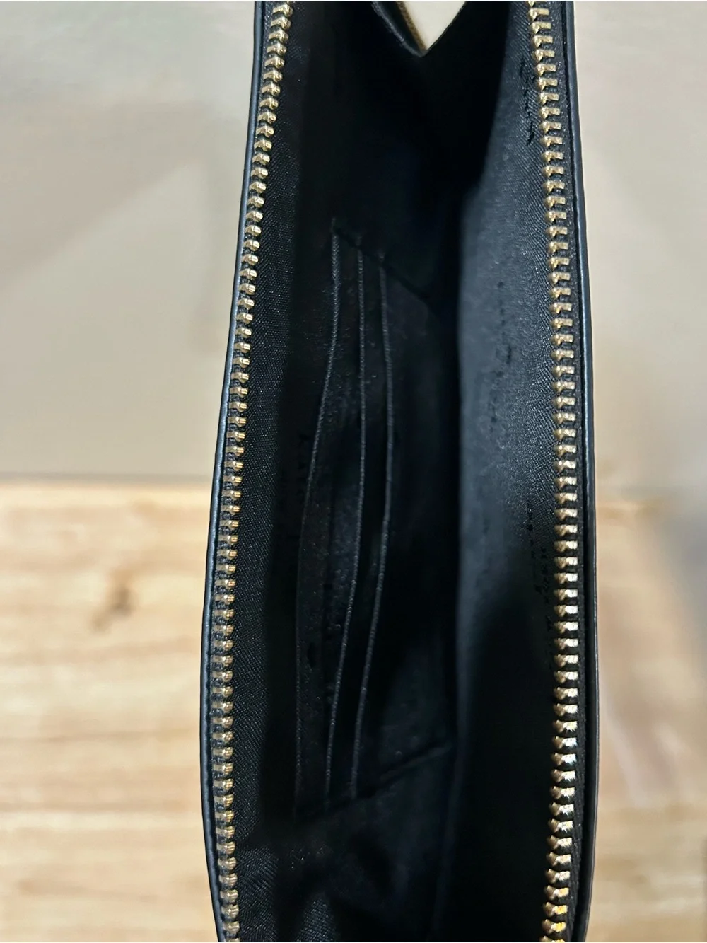 kate spade Black Glitter Wristlet Clutch with Wrist Strap